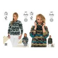 King Cole Ladies Sweaters & Cowl Big Value Knitting Pattern 4029 Chunky