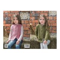 king cole girls cardigan waistcoat big value knitting pattern 3976 ara ...