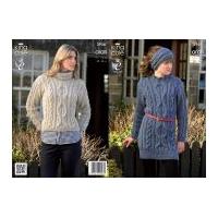 king cole ladies girls sweater tunic fashion knitting pattern 3956 ara ...
