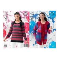 King Cole Ladies Cardigan & Sweater Riot Knitting Pattern 3947 DK