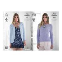 King Cole Ladies Sweater & Cardigan Bamboo Cotton Knitting Pattern 4173 DK