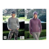 King Cole Ladies Sweaters & Hat New Magnum Knitting Pattern 4281 Chunky