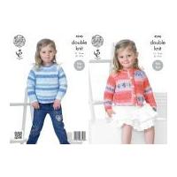 king cole girls sweater cardigan splash knitting pattern 4246 dk