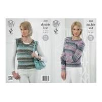 King Cole Ladies Sweater & Slipover Drifter Knitting Pattern 4252 DK