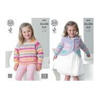 King Cole Girls Sweater & Cardigan Splash Knitting Pattern 4247 DK