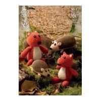 King Cole Hedgehog & Squirrel Toys Merino Knitting Pattern 9012 DK