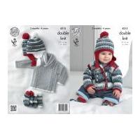 King Cole Baby Jackets, Sweater, Hat & Socks Comfort Knitting Pattern 4213 DK