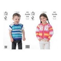 King Cole Childrens Cardigan & Pullover Flash Knitting Pattern 4093 DK