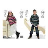 King Cole Childrens Sweater & Hoodie Big Value Knitting Pattern 4027 Chunky