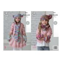 King Cole Girls Scarf, Snood, Hat & Mittens Bamboozle Knitting Pattern 4391 Chunky