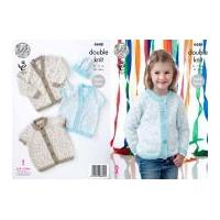 King Cole Girls Cardigans & Hat Smarty Baby Knitting Pattern 4448 DK