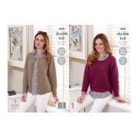 King Cole Ladies Sweater & Cardigan Panache Knitting Pattern 4684 DK