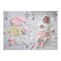 King Cole Baby Matinee Coats, Cardigan, Hats & Booties Comfort Knitting Pattern 4690 DK