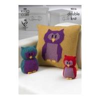 King Cole Owl Cushion & Toys Merino Knitting Pattern 9016 DK