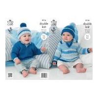 King Cole Baby Sweaters & Hats Splash Knitting Pattern 4116 DK
