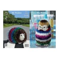 King Cole The Professor & Mr Prickles Toys Tinsel Knitting Pattern 9018 DK, Chunky