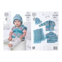 King Cole Baby Cardigan, Sweater, Blanket & Hat Drifter for Baby Knitting Pattern 4310 DK