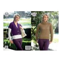 King Cole Ladies Waistcoat & Sweater New Magnum Knitting Pattern 4277 Chunky