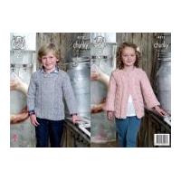 King Cole Childrens Jacket & Sweater Authentic Knitting Pattern 4512 Chunky