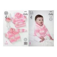 King Cole Baby Cardigan & Sweater Big Value Baby Soft Knitting Pattern 4579 Chunky