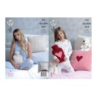 King Cole Home Cushion & Hot Water Bottle Covers Embrace Knitting Pattern 4596 DK