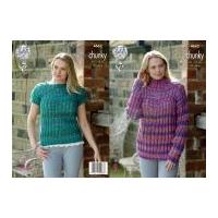 king cole ladies sweater top corona knitting pattern 4662 chunky