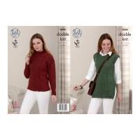 King Cole Ladies Sweater & Tunic Top Panache Knitting Pattern 4686 DK