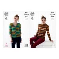 King Cole Ladies Sweater & Cardigan Riot Knitting Pattern 4780 DK