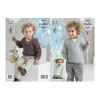 king cole boys sweater slipover comfort knitting pattern 4148 dk