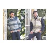 king cole mens sweater waistcoat big value knitting pattern 4293 super ...