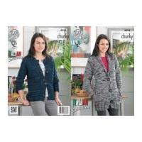 king cole ladies cardigans florence knitting pattern 4294 chunky