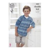 King Cole Boys Sweater & Tank Top Vogue Knitting Pattern 4465 DK