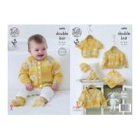 King Cole Baby Raglan Cardigans, Hat & Socks Drifter for Baby Knitting Pattern 4490 DK