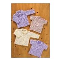 King Cole Baby Cardigan & Sweater 4 Ply & DK Crochet Pattern 3053