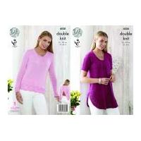 king cole ladies tunic top sweater giza knitting pattern 4530 dk