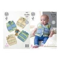 King Cole Baby Slipover & Waistcoats Splash Knitting Pattern 4655 DK