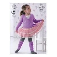 King Cole Girls Ballet Cardigan & Legwarmers Pricewise Knitting Pattern 3712 DK