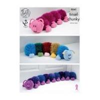 King Cole Caterpillar Toy Doorstop Draught Excluder Tinsel Knitting Pattern 9041 Chunky