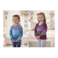 king cole girls sweaters sprite knitting pattern 4577 dk