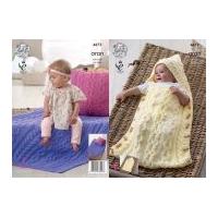 King Cole Baby Baby Sleeping Bag, Cushion & Blanket Comfort Knitting Pattern 4672 Aran