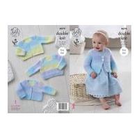King Cole Baby Cardigans & Sweater Melody Knitting Pattern 4674 DK