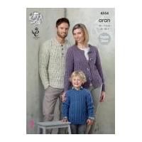 King Cole Family Sweaters & Cardigan Fashion Knitting Pattern 4554 Aran