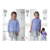 King Cole Girls Butterfly Cardigans Pricewise Knitting Pattern 4565 DK