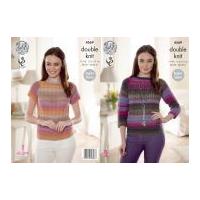 King Cole Ladies Sweaters Sprite Knitting Pattern 4569 DK