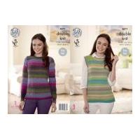 king cole ladies sweater slipover sprite knitting pattern 4571 dk