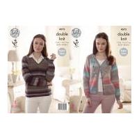 King Cole Ladies Sweater & Cardigan Sprite Knitting Pattern 4573 DK