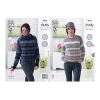 King Cole Ladies Sweaters Cotswold Knitting Pattern 4638 Chunky