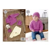 King Cole Baby Sweater, Trousers, Hat & Mittens Comfort Knitting Pattern 4645 Aran