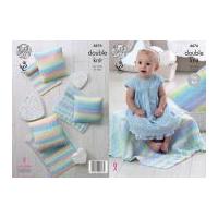 King Cole Baby Blankets & Cushions Melody Knitting Pattern 4676 DK