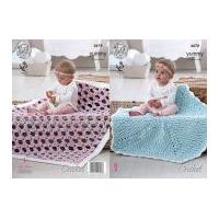 King Cole Baby Blankets Yummy Crochet Pattern 4678 Chunky
